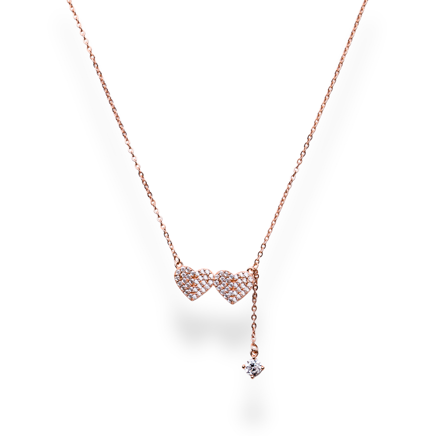 Double Tap - Rose Gold Shaped Silver necklace