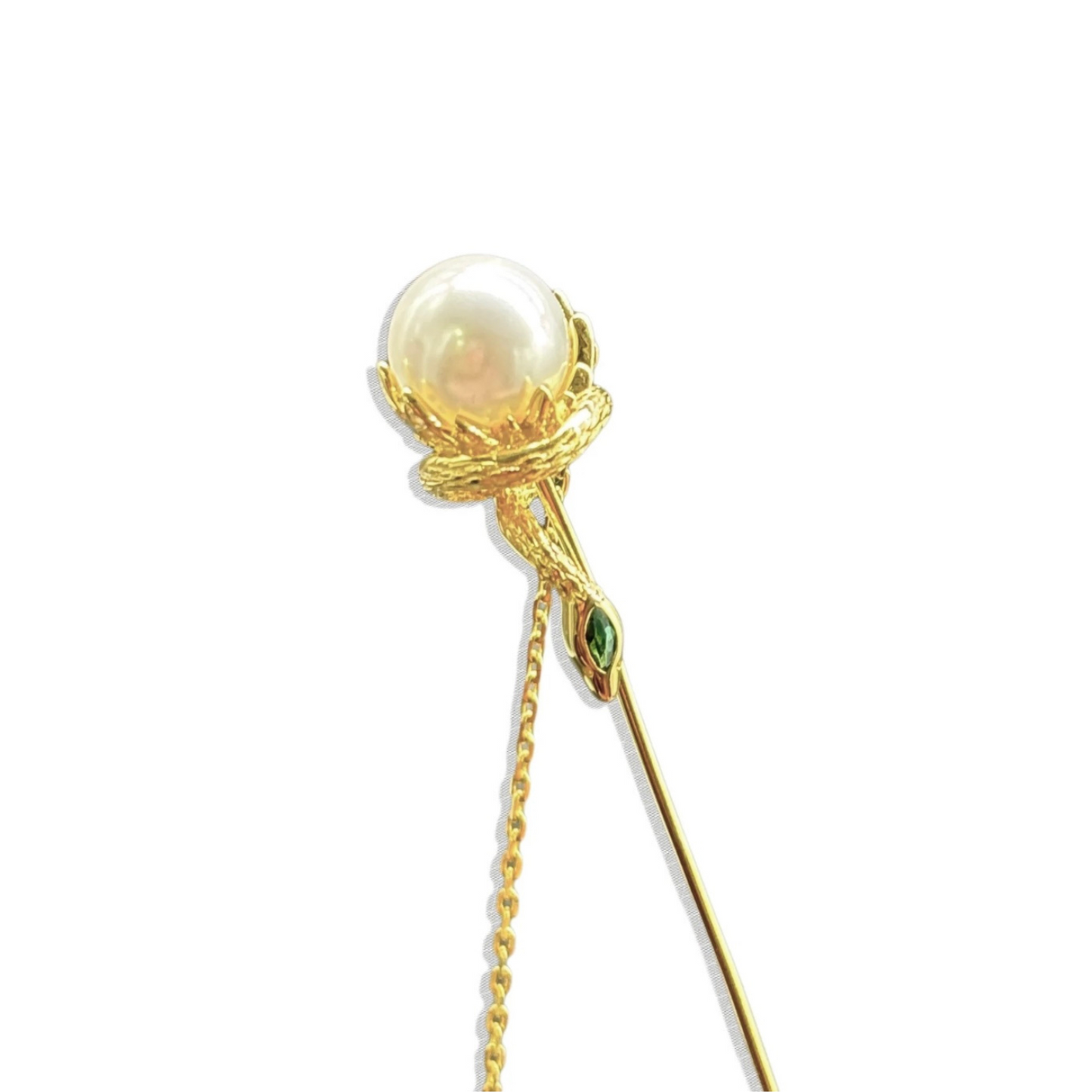 Serpent - Snake Gold & Pearl Lapel Pin (Unisex)
