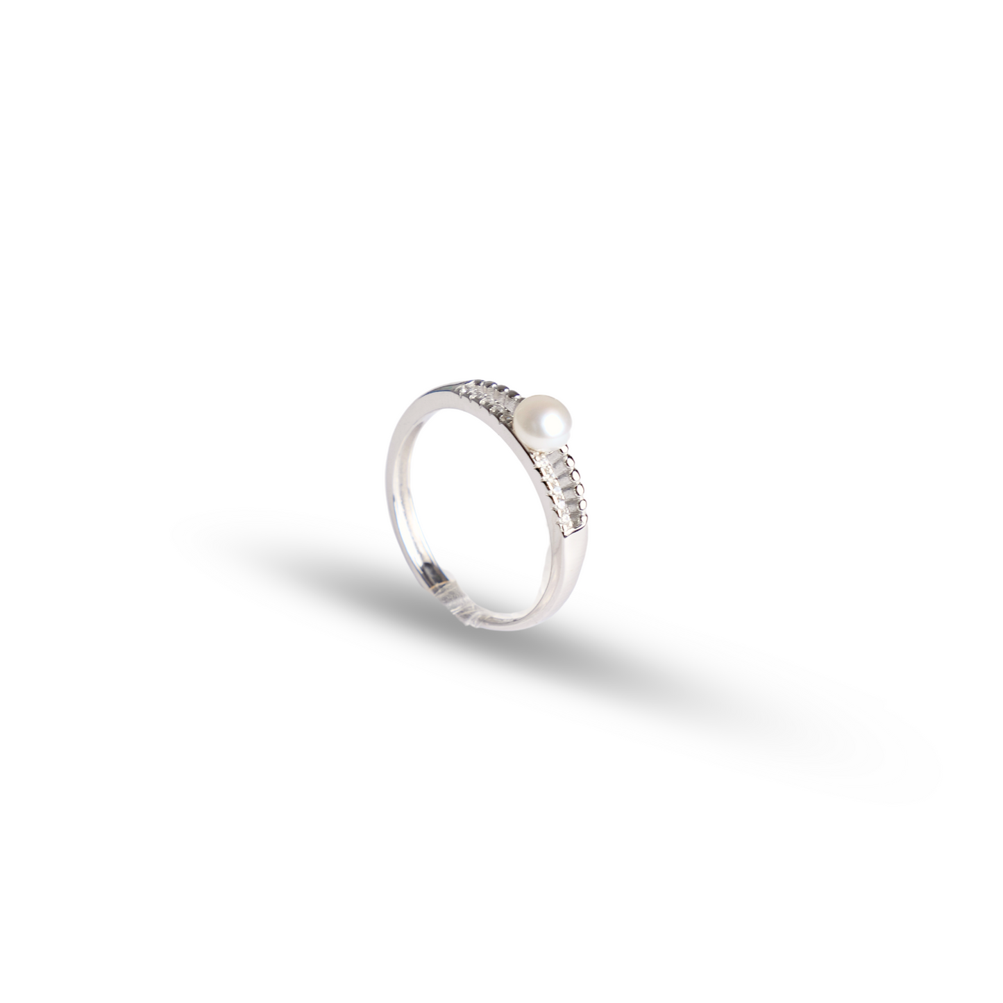Lunaire - Pearl and Silver Adjustable Ring