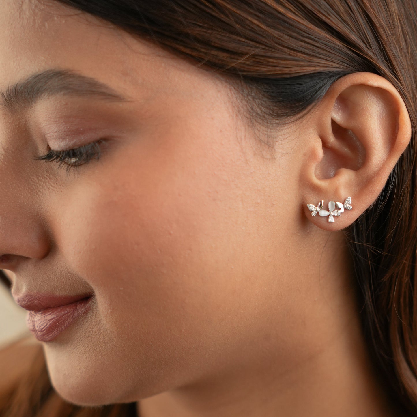 Nephthys - Silver Butterfly Earrings