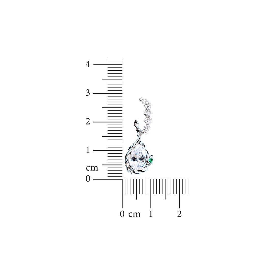 Persephone - Silver Droplet Hoop Earrings