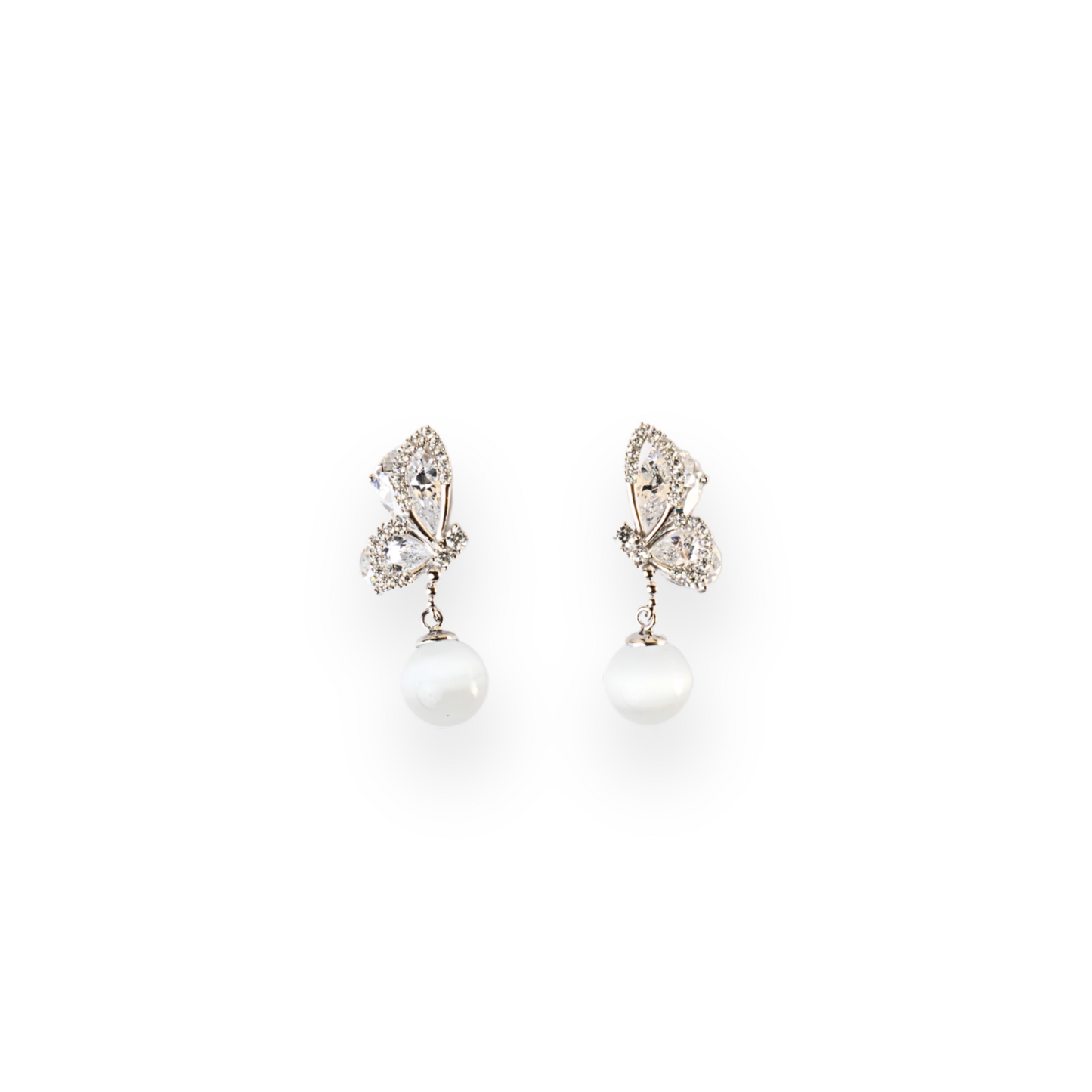 Social Butterfly - Silver & Moonstone Earrings