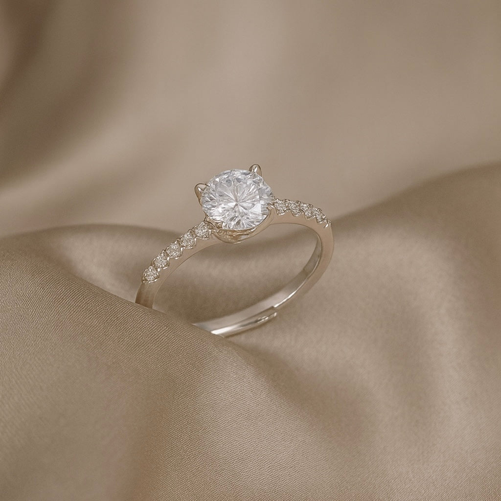Halo - Silver Circle Adjustable Ring