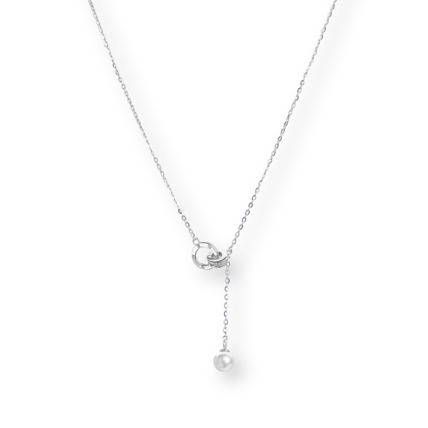Pearl Knots - Silver Necklace