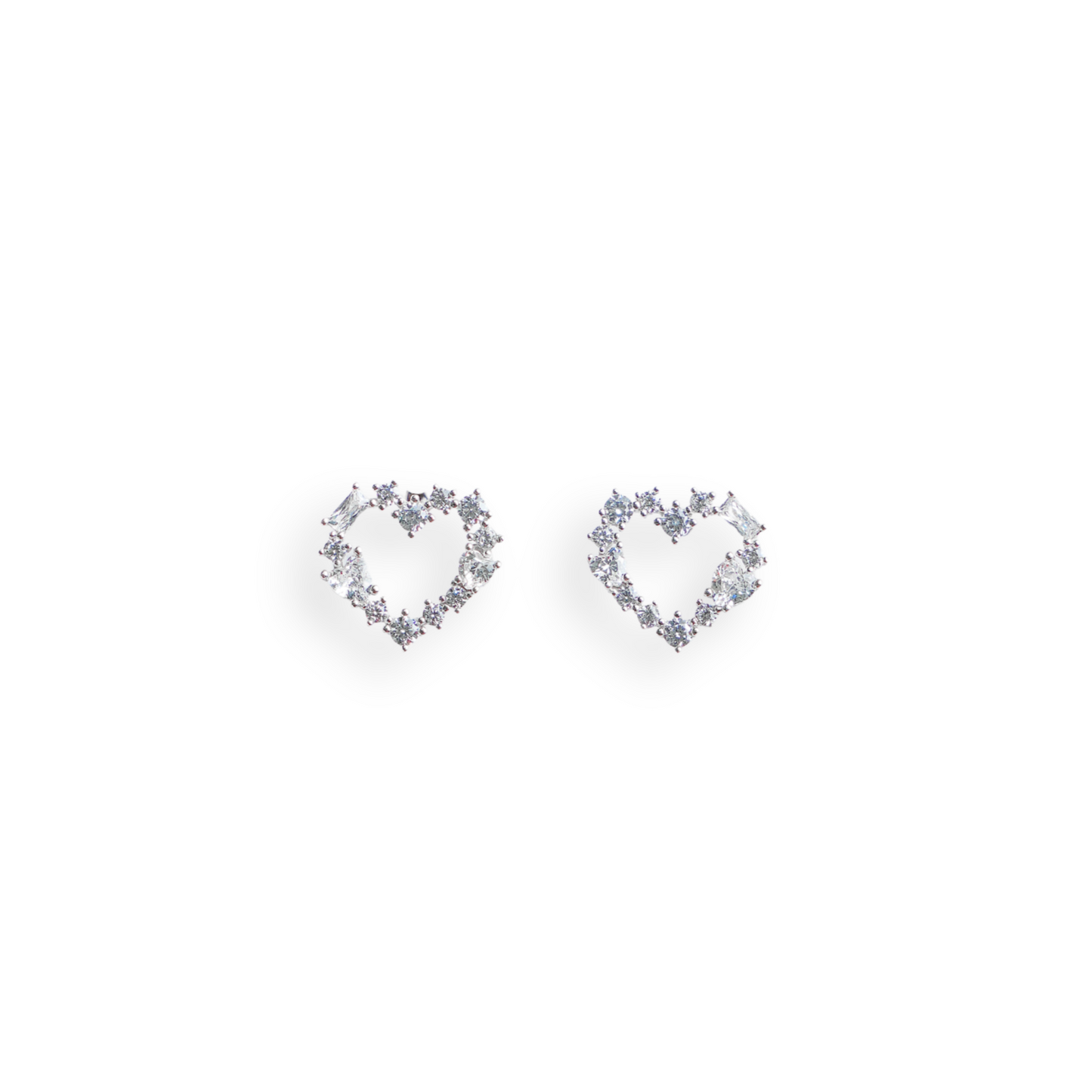 First Love - Heart Shaped Silver Earrings