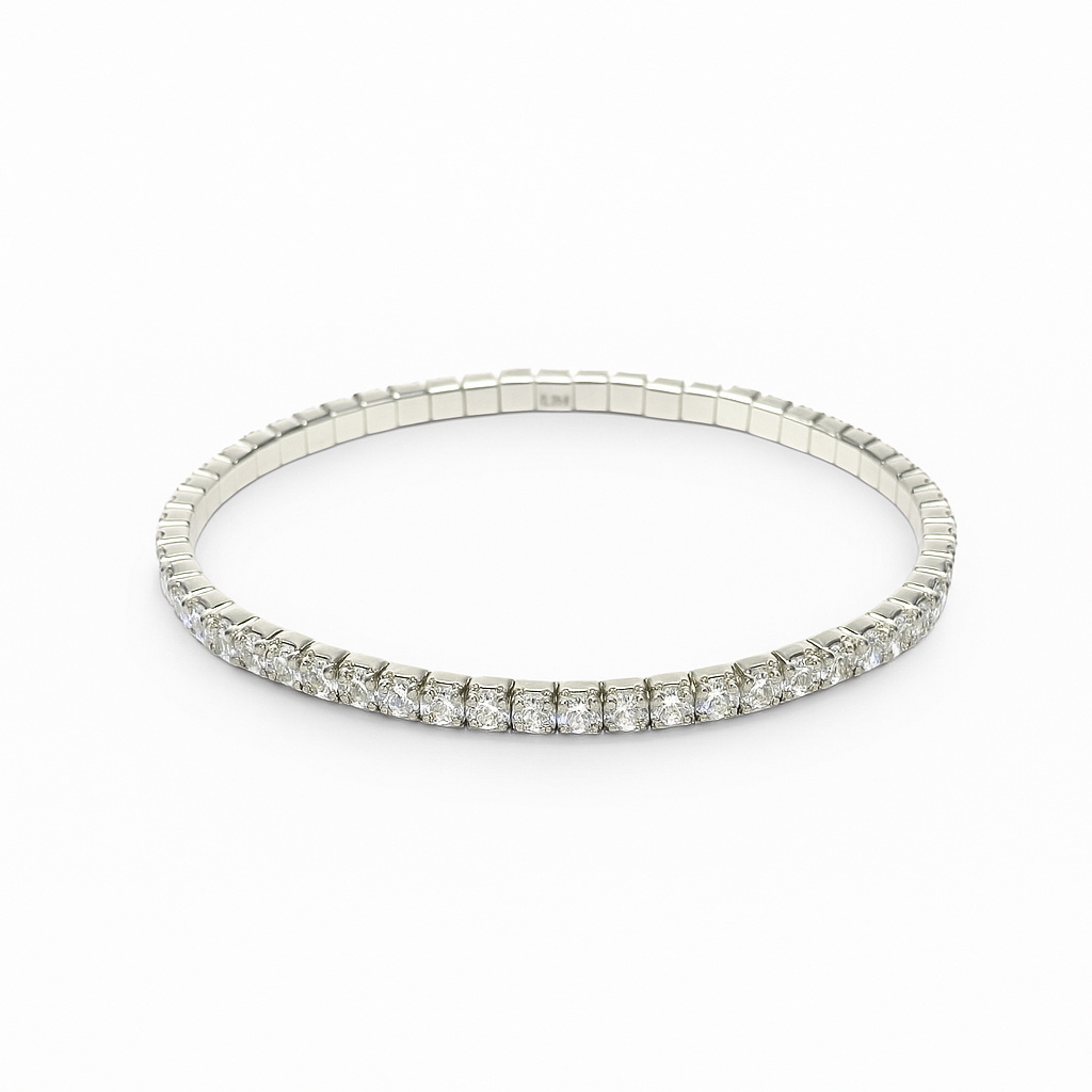 Martini - Silver Elastic Tennis Bracelet