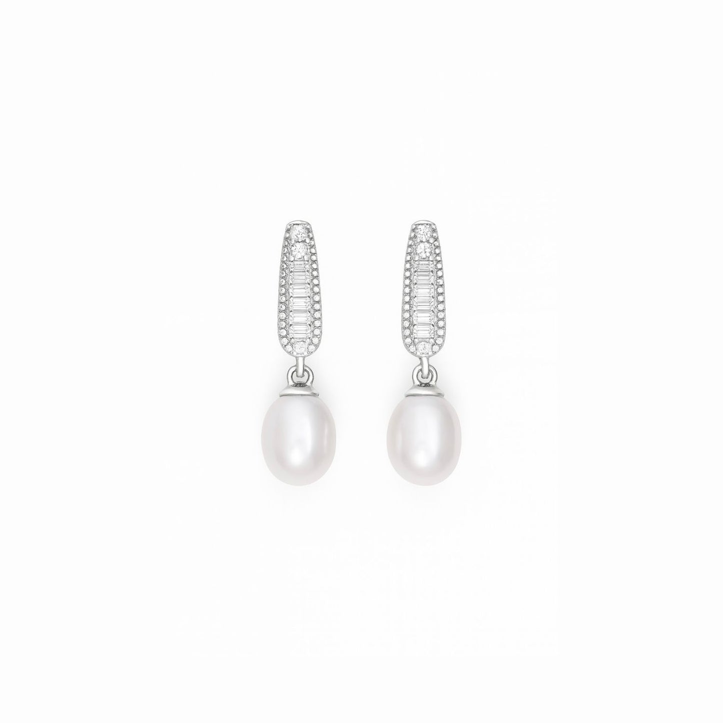 Dew You Love Me - Silver & Pearl Drop Earrings