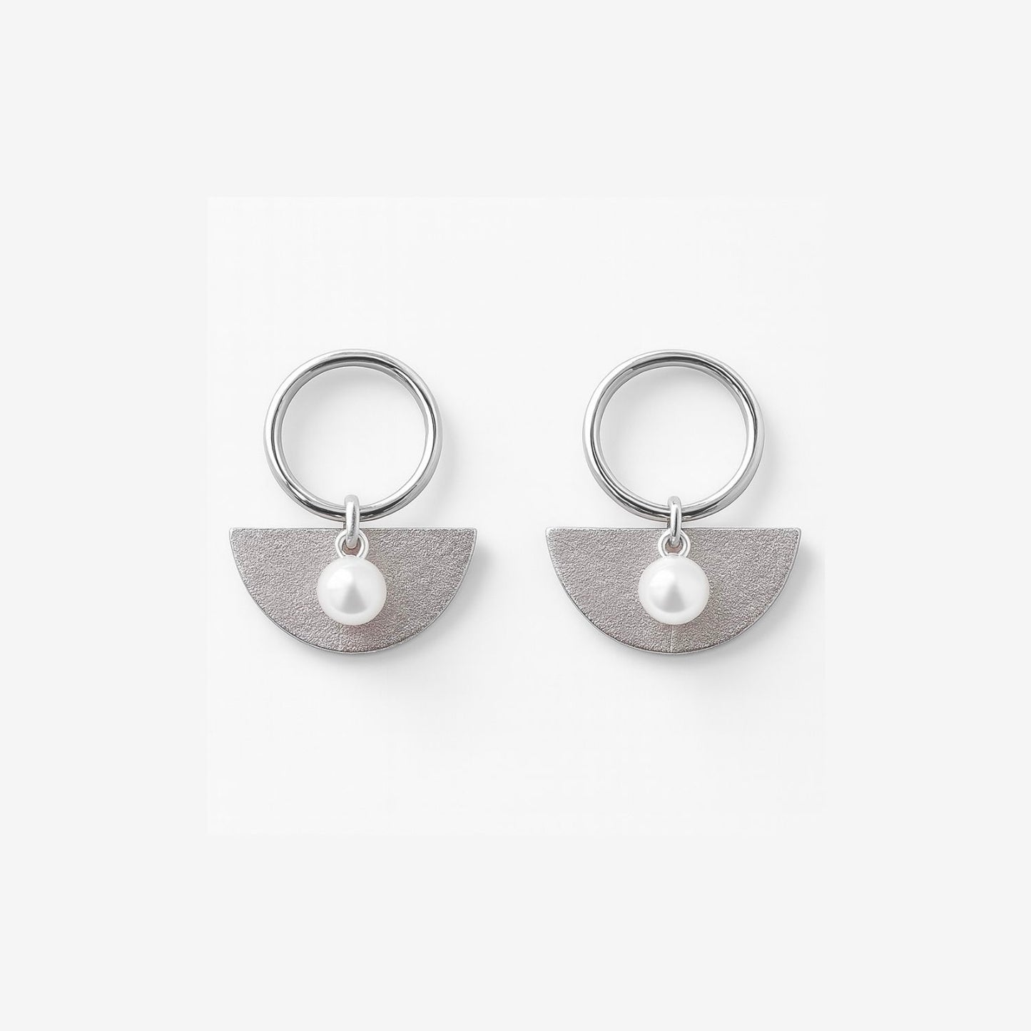 Pearl Eclipse - Silver & Pearl Drop Earrings