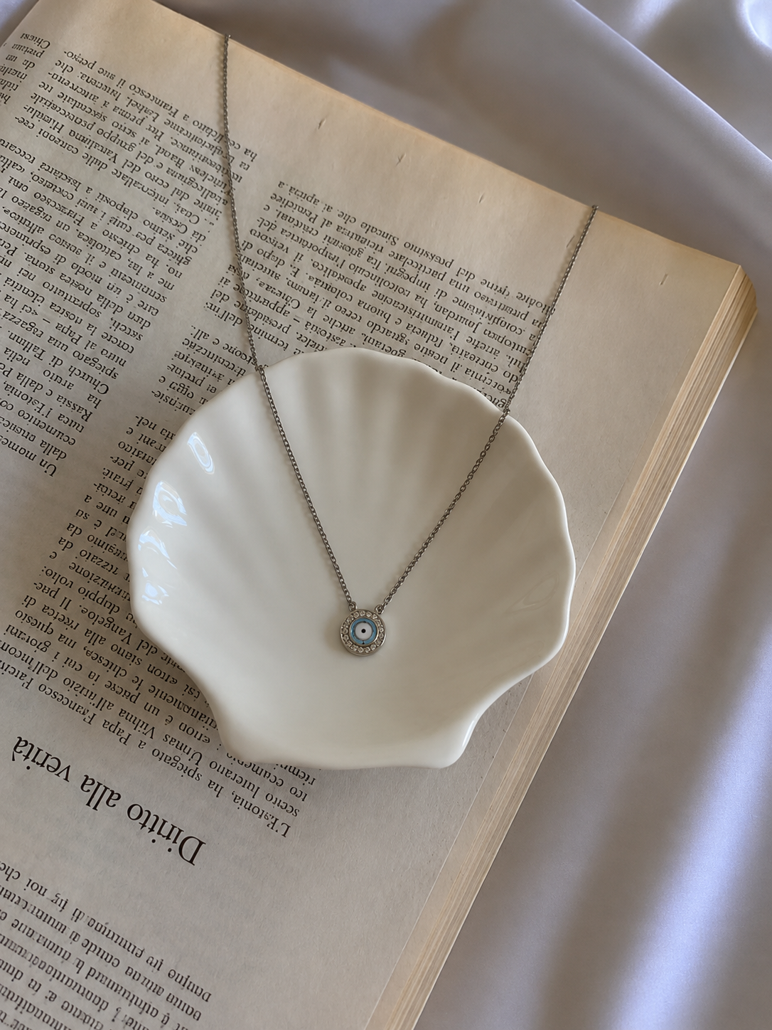 No Bad Vibes - Silver Evil Eye Pendant & Chain
