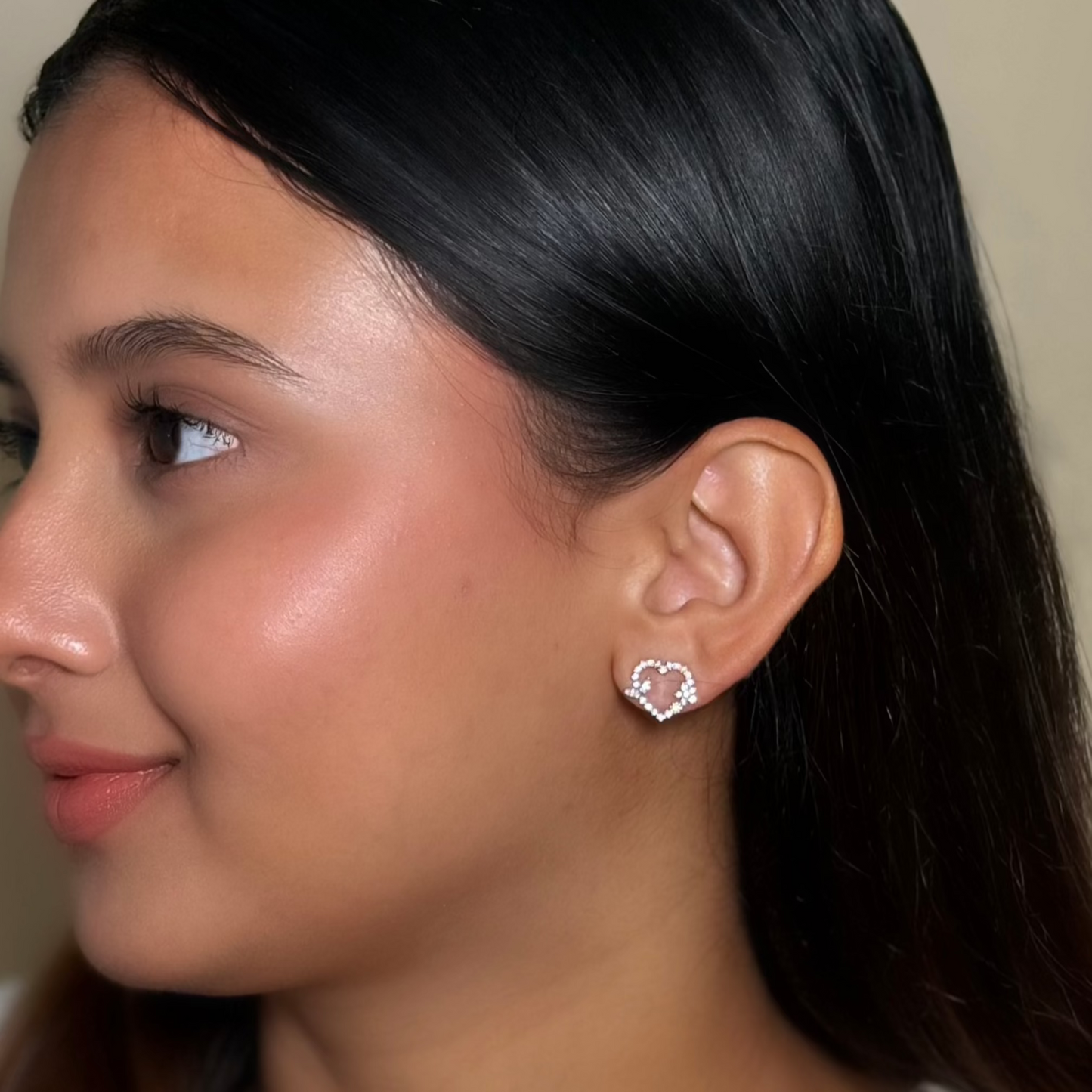 First Love - Heart Shaped Silver Earrings