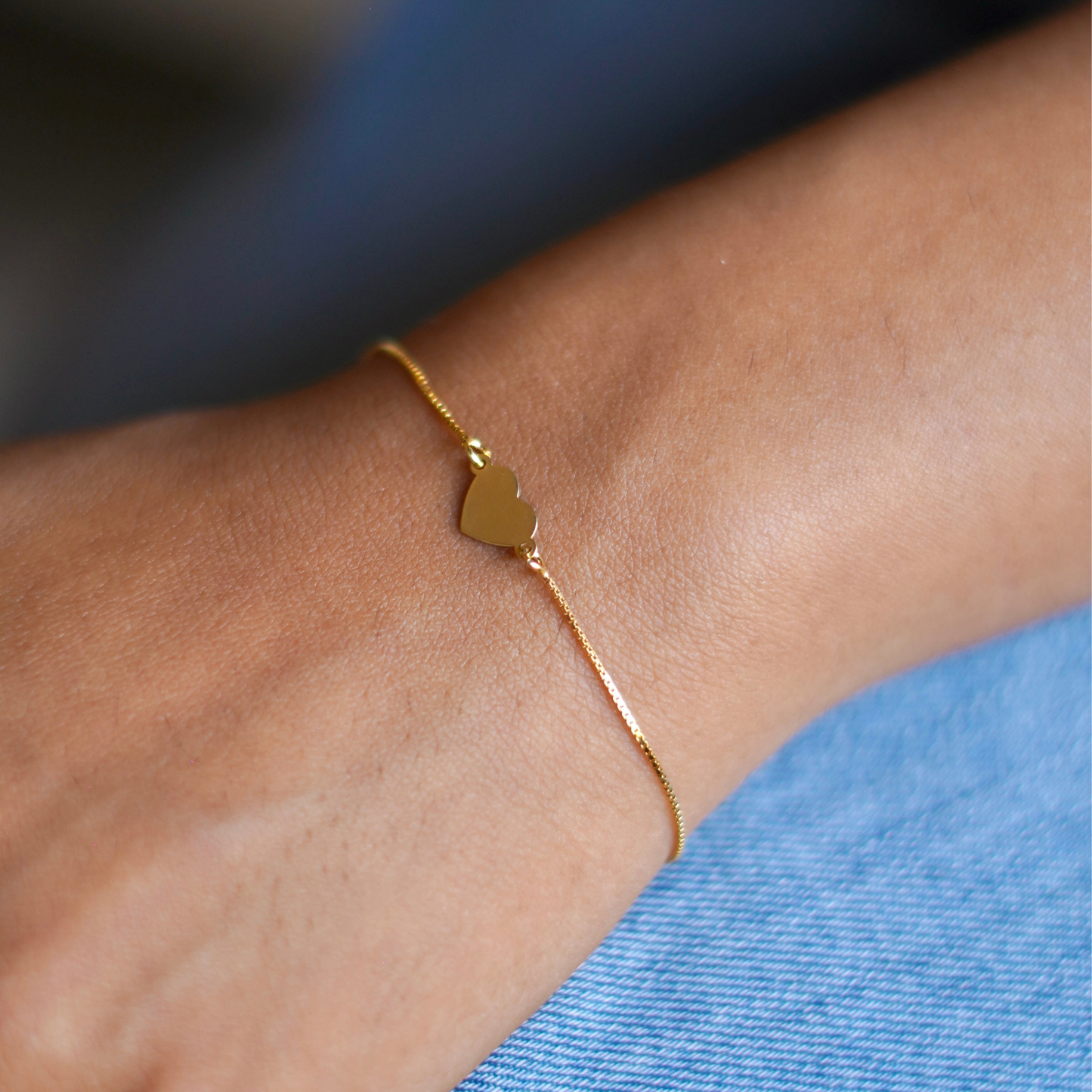 Heartstring - Heart Chain Bracelet - Gold Finish