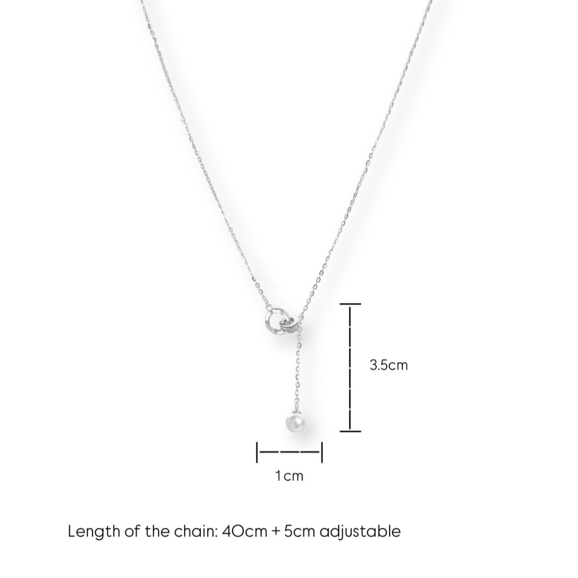 Pearl Knots - Silver Necklace