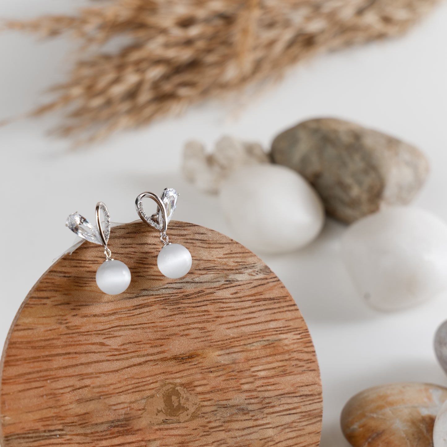 Heart of Stone - Silver & Moonstone Earrings