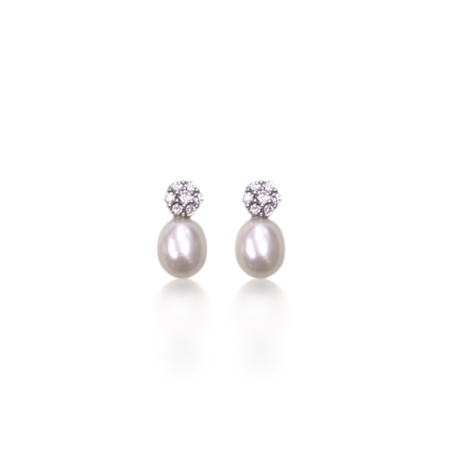 Pearl Droplets - Silver Earrings