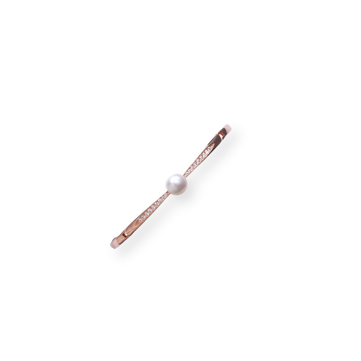 Solene: Pearl & Rose Gold Kada Bracelet
