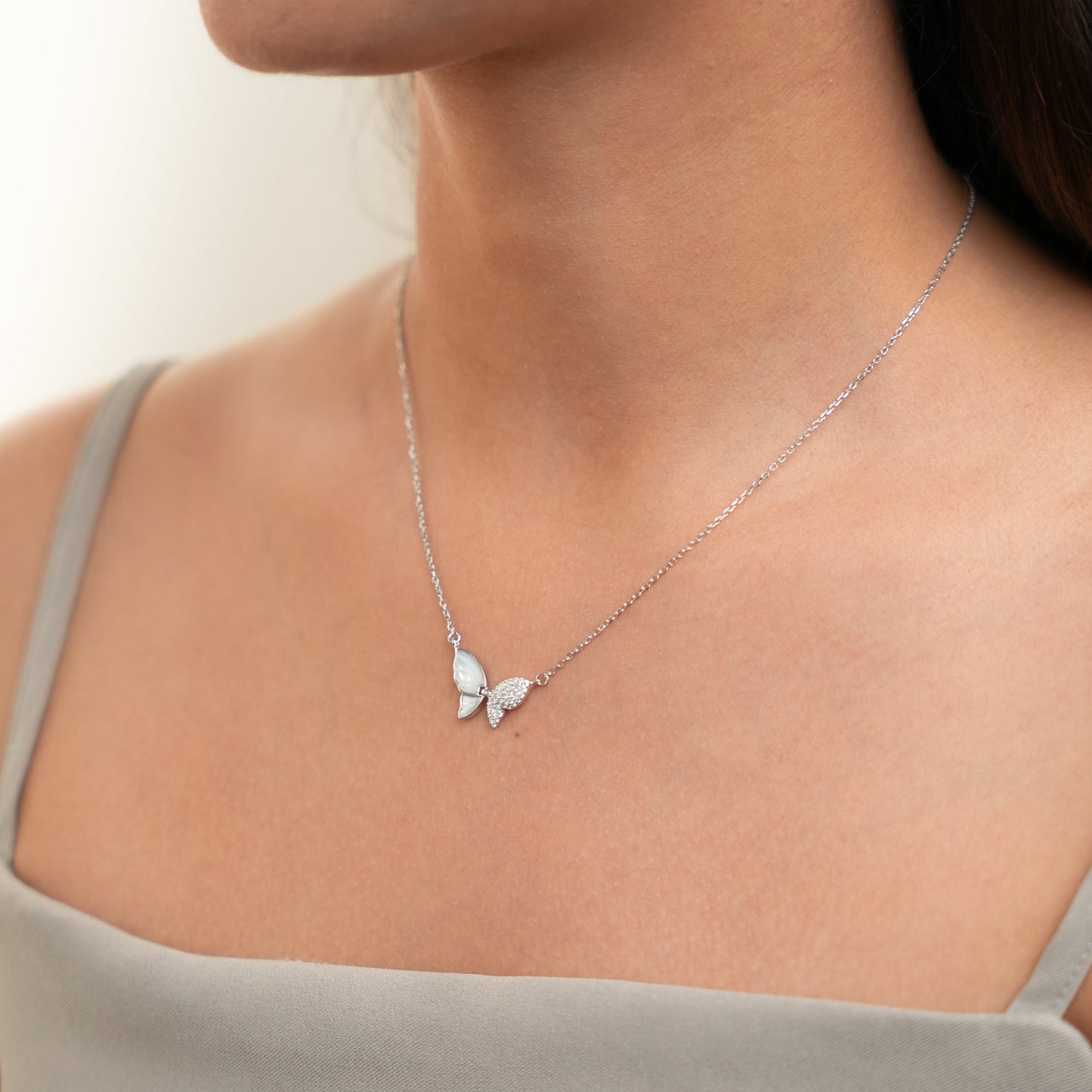 Psyche - Silver Butterfly Necklace