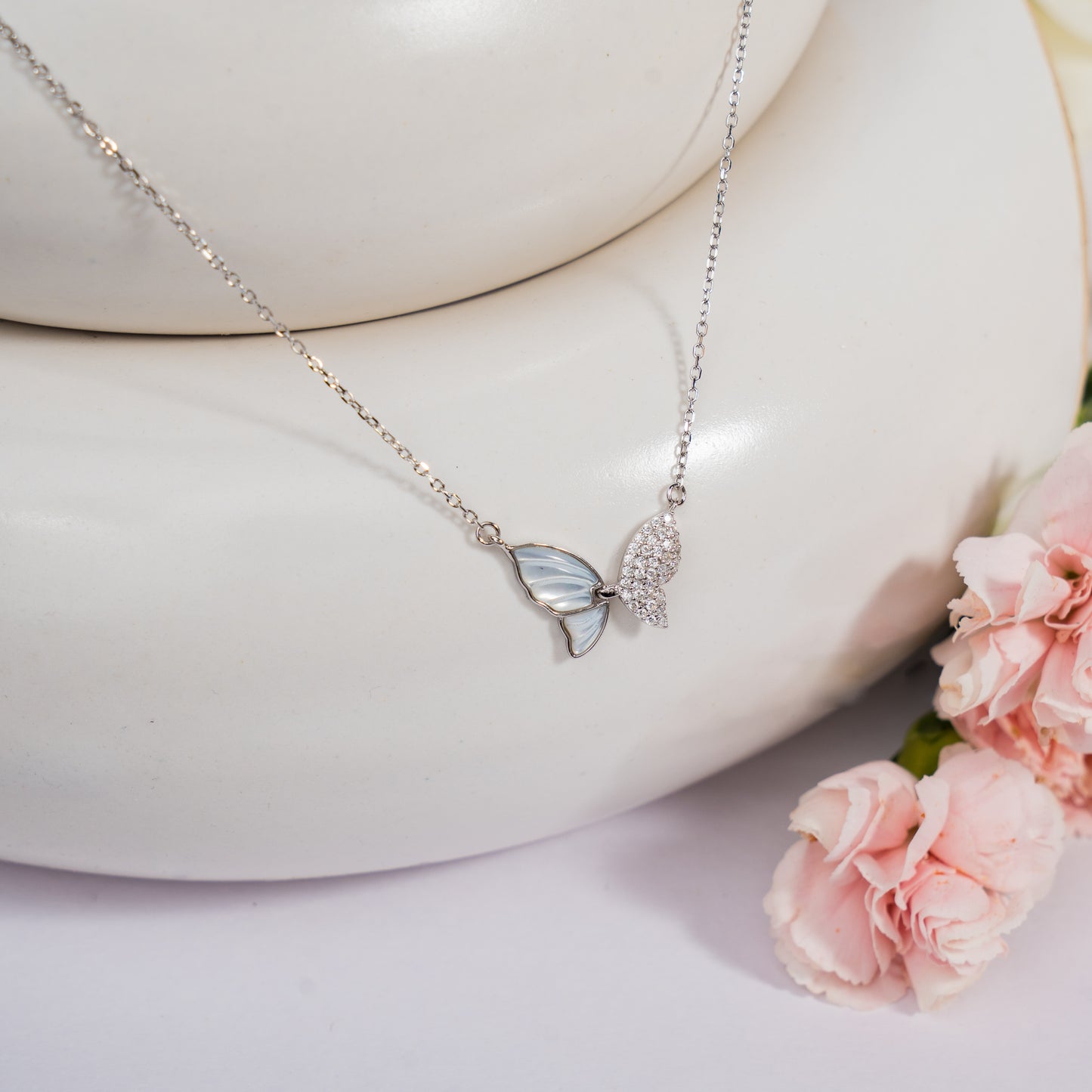 Psyche - Silver Butterfly Necklace