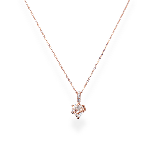 I Heart You - Rose gold Pendant and Chain