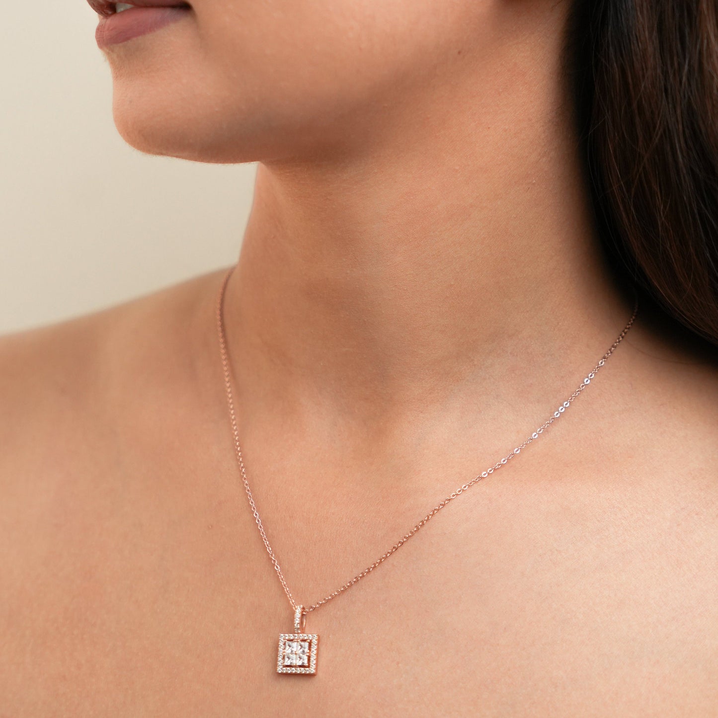 Hestia - Rose Gold Pendant with Chain