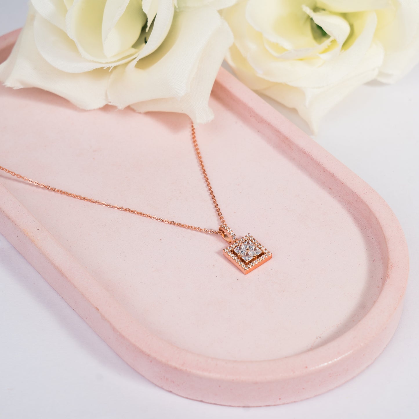 Hestia - Rose Gold Pendant with Chain