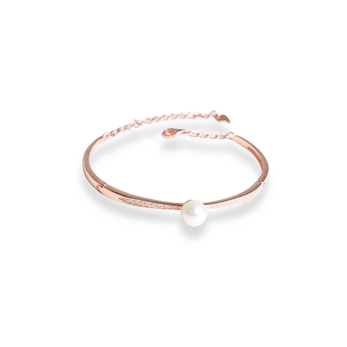 Solene: Pearl & Rose Gold Kada Bracelet