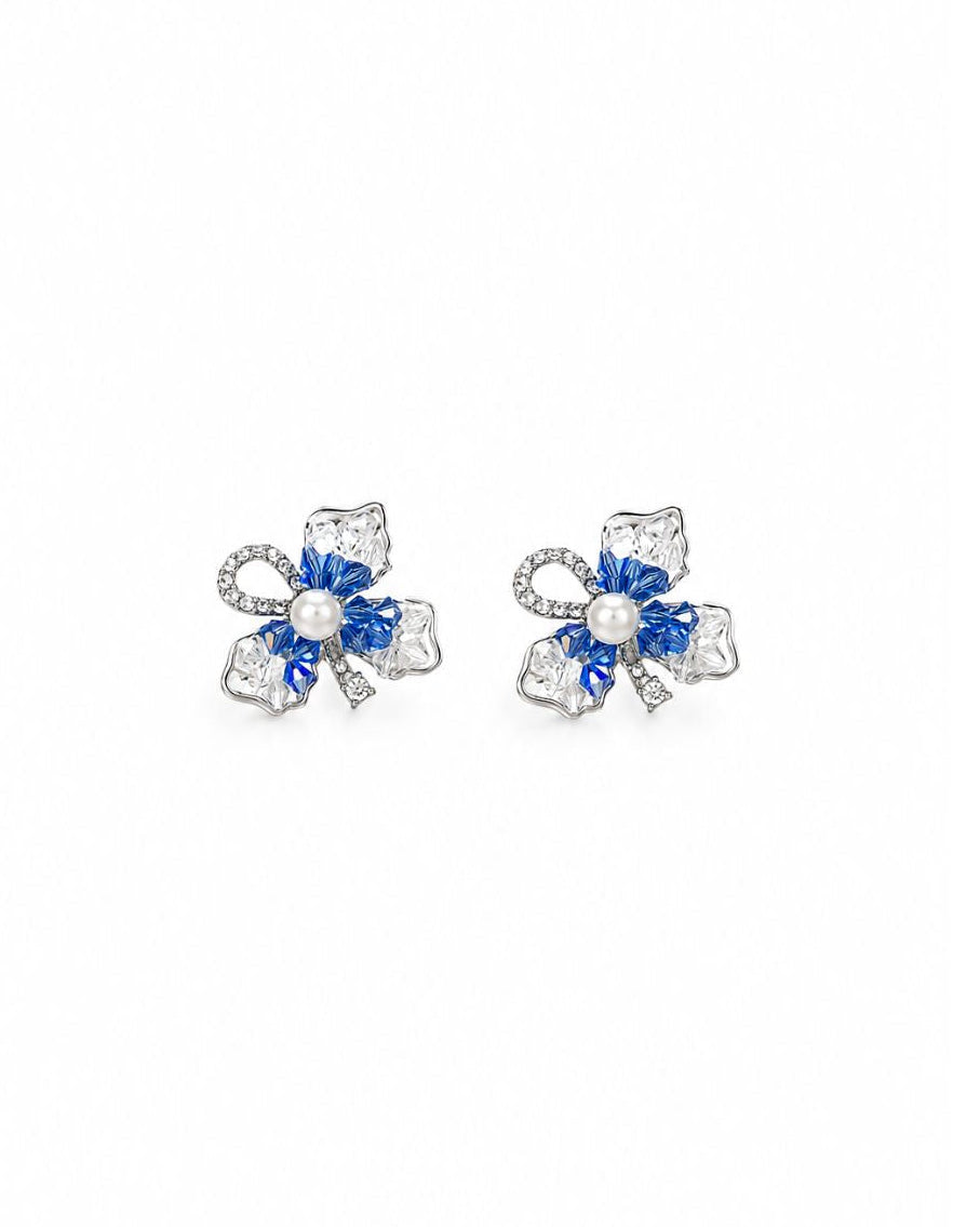 Blue Iris - Blue & Silver Earrings