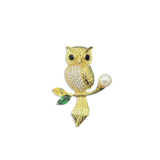 Hoot - Owl Statement Gold Brooch (Unisex)