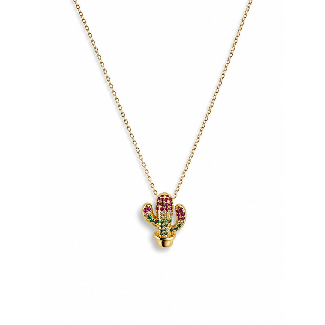 Thriving - Gold Cactus Pendant & Chain