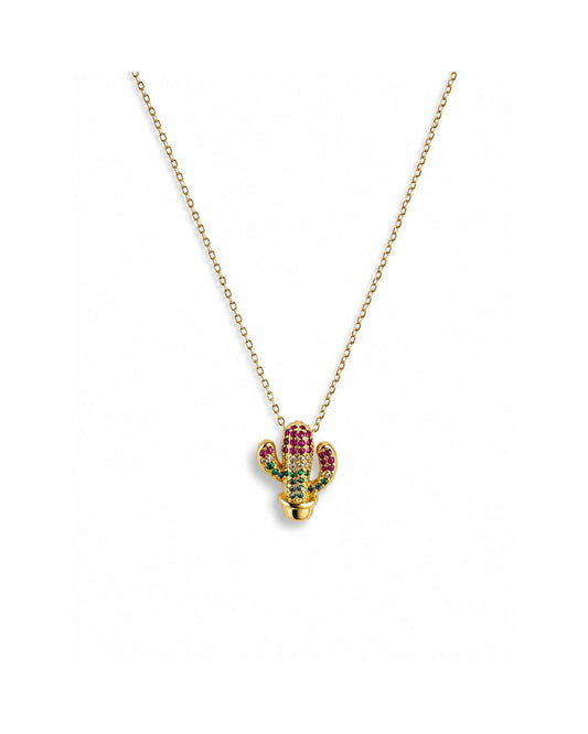 Thriving - Gold Cactus Pendant & Chain