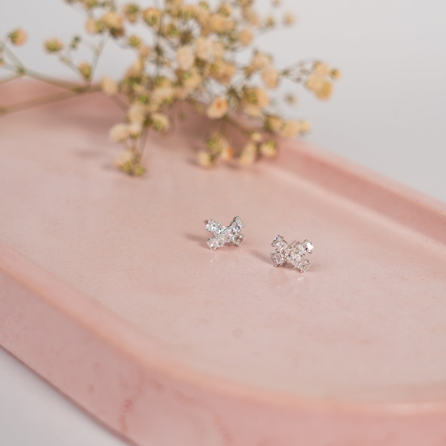Kaali - Silver Cross Earrings