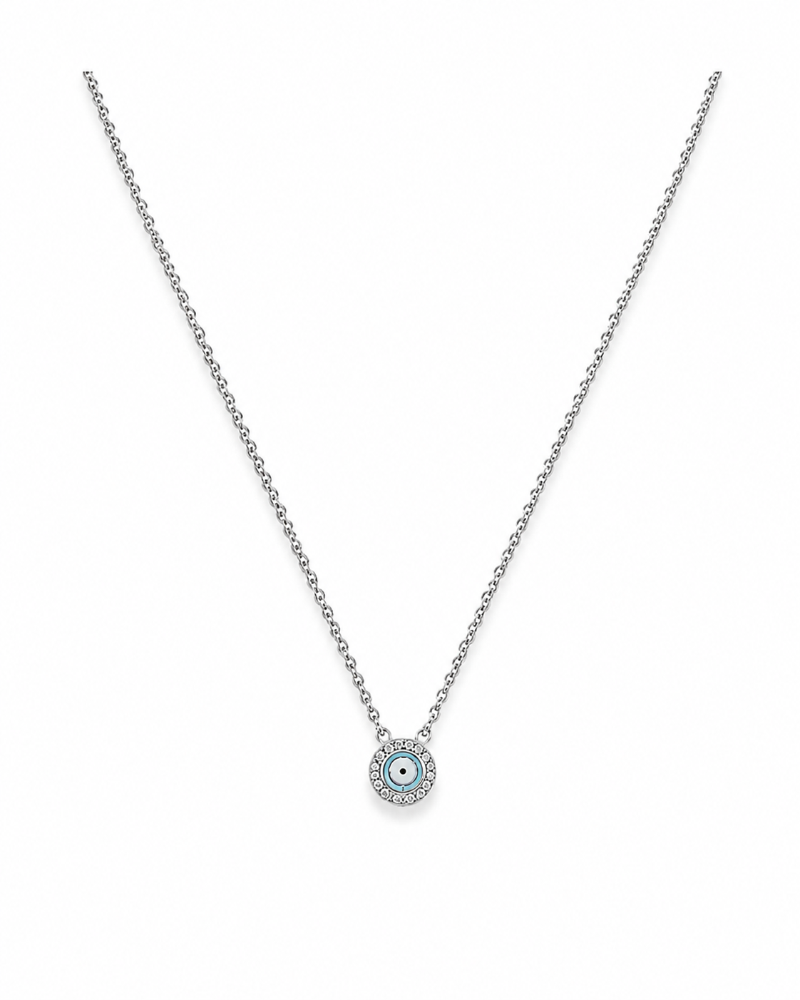 No Bad Vibes - Silver Evil Eye Pendant & Chain