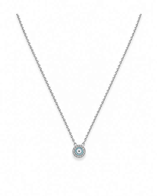 No Bad Vibes - Silver Evil Eye Pendant & Chain