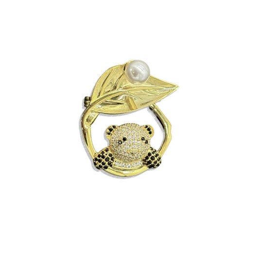Bao - Panda Gold Brooch (Unisex)