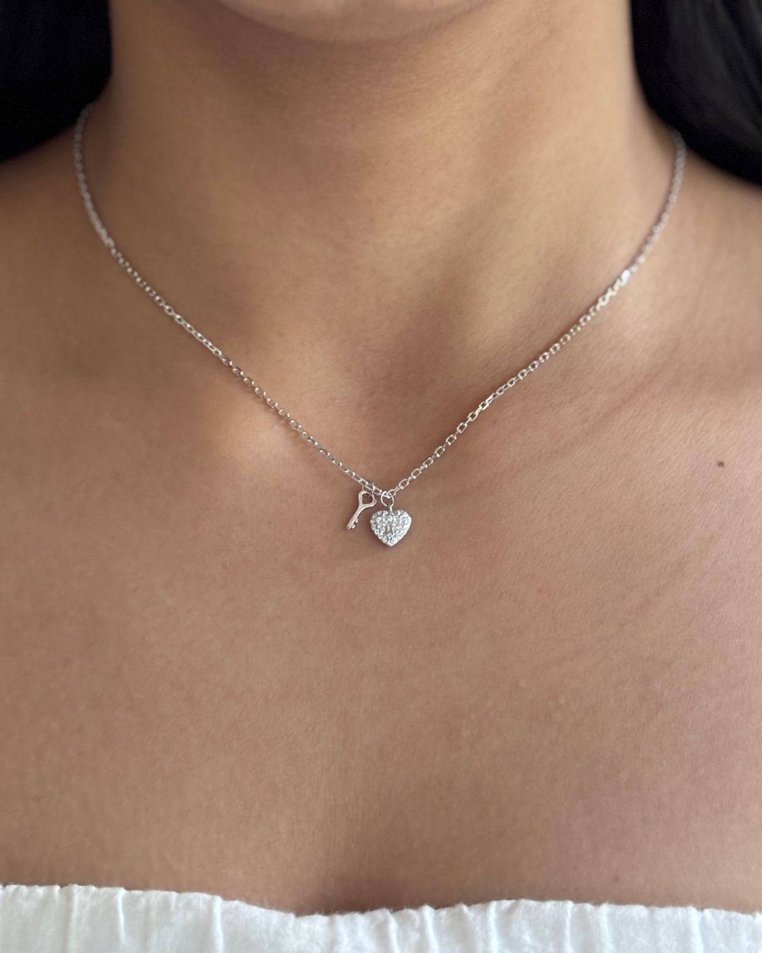 Key To My Heart - Silver Pendant & Chain