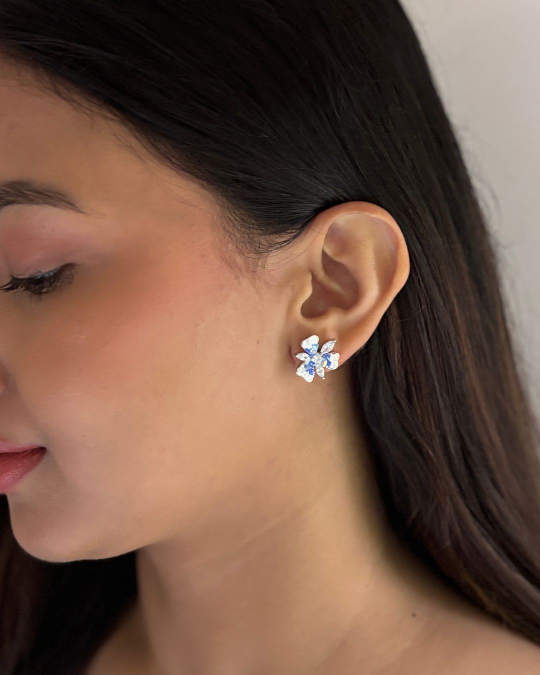 Blue Iris - Blue & Silver Earrings