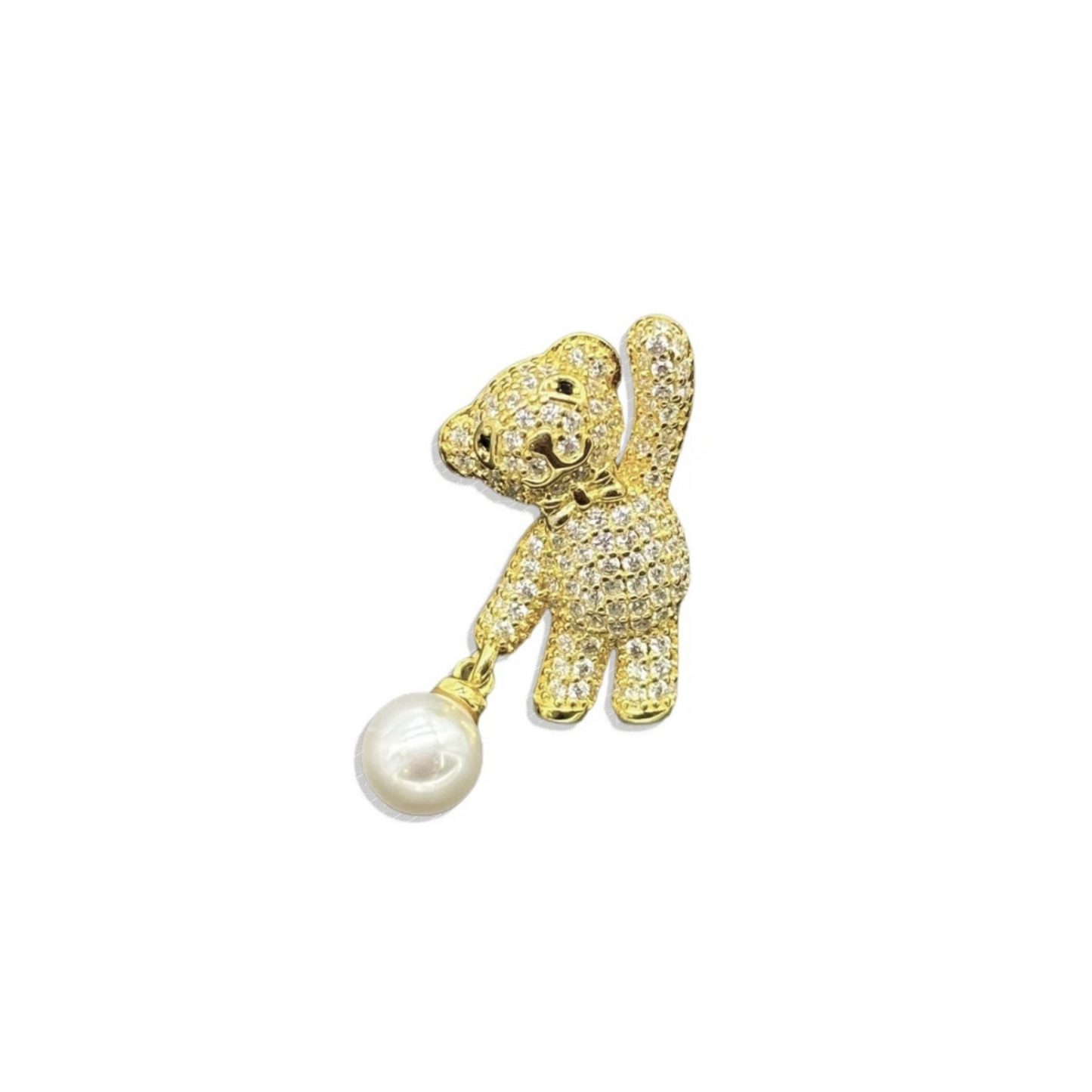 Cuddles - Teddy Bear Gold Button Pin/ Brooch (Unisex)
