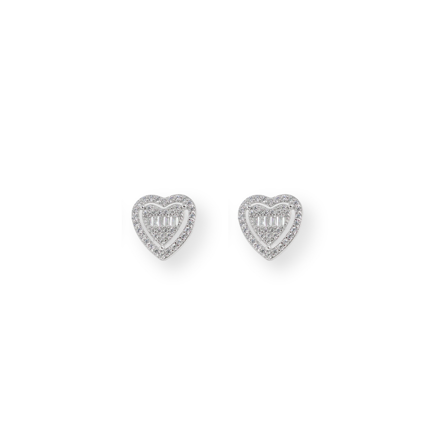 Pure Passion - Heart Shaped Silver Earrings