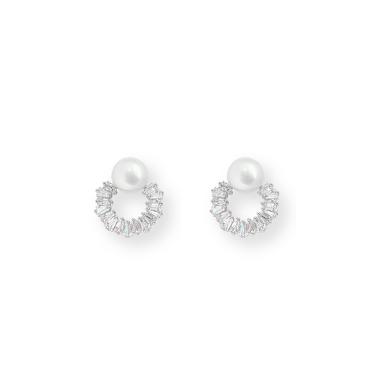 Halo Glow - Silver & Pearl Earrings