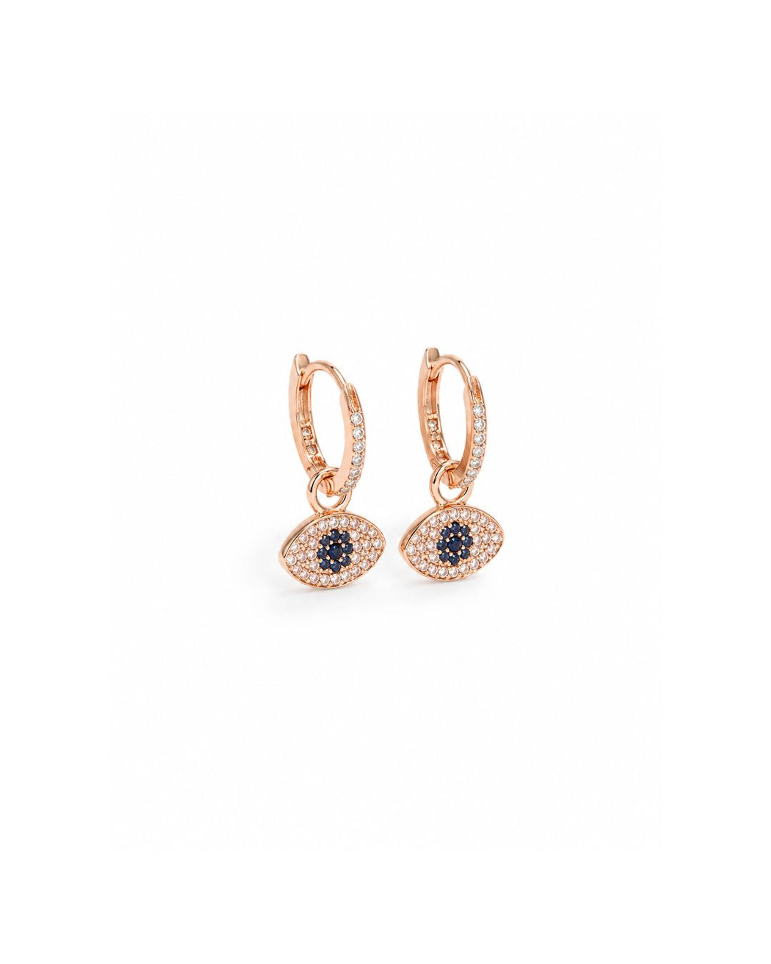 Guardian Drops - Evil Eye Rose Gold Drop Earrings