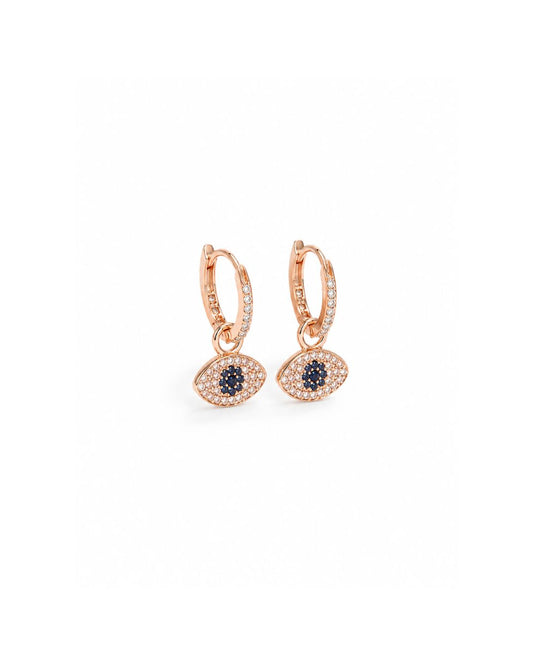 Guardian Drops - Evil Eye Rose Gold Drop Earrings