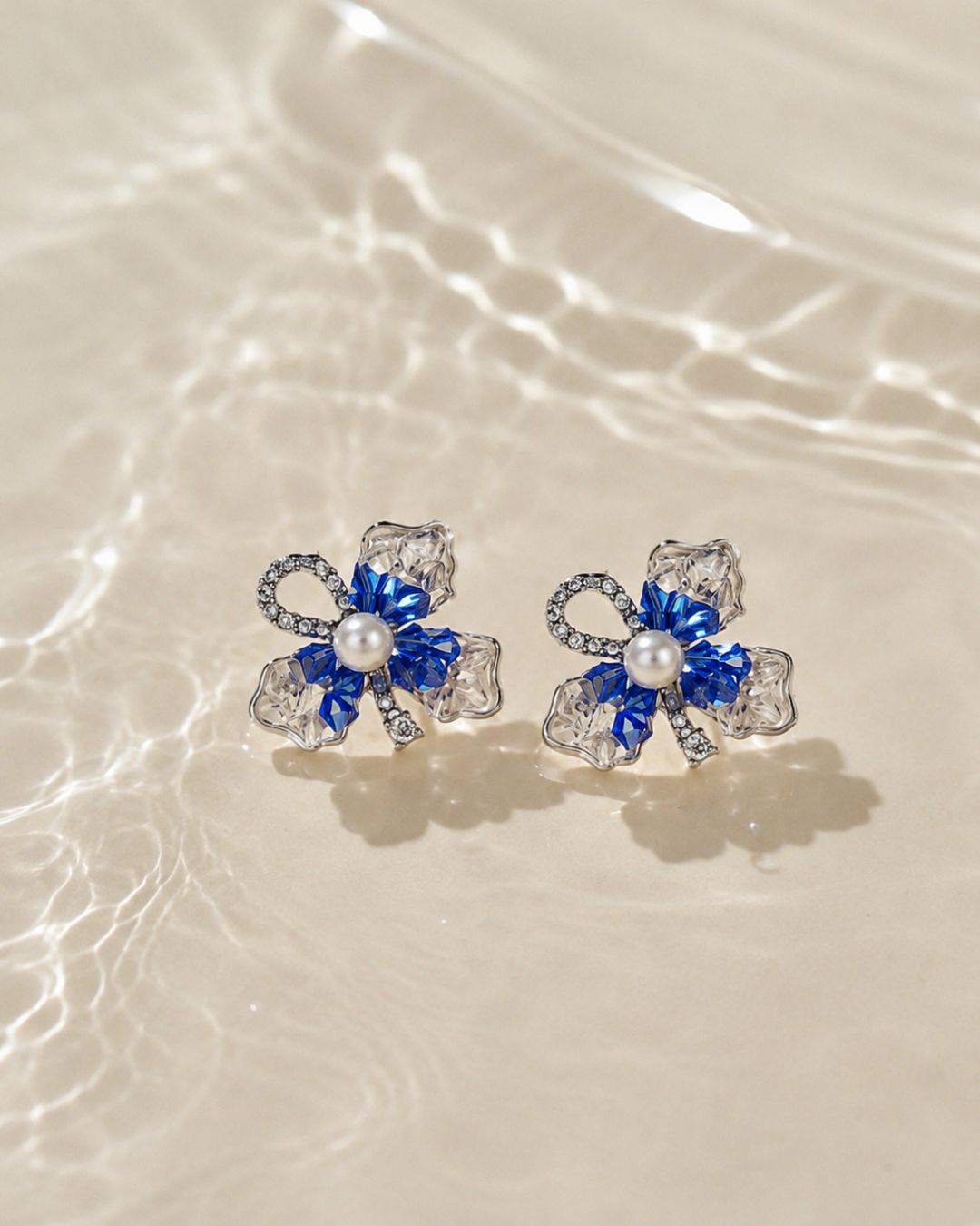 Blue Iris - Blue & Silver Earrings