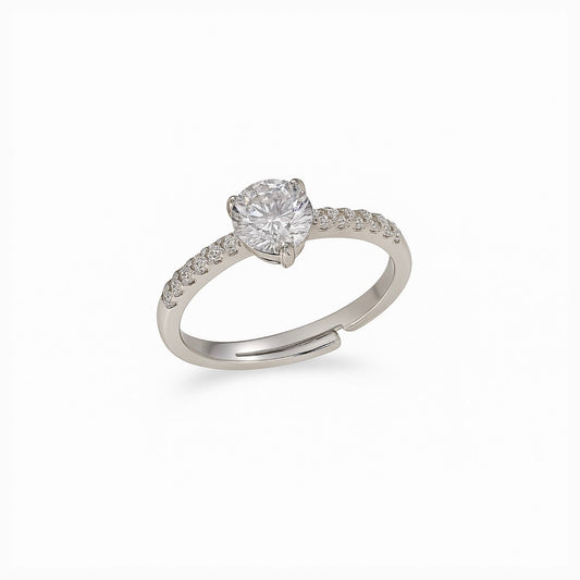Halo - Silver Circle Adjustable Ring