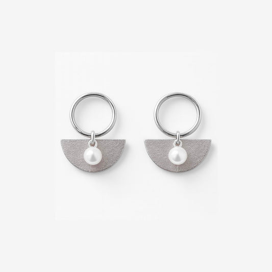 Pearl Eclipse - Silver & Pearl Drop Earrings