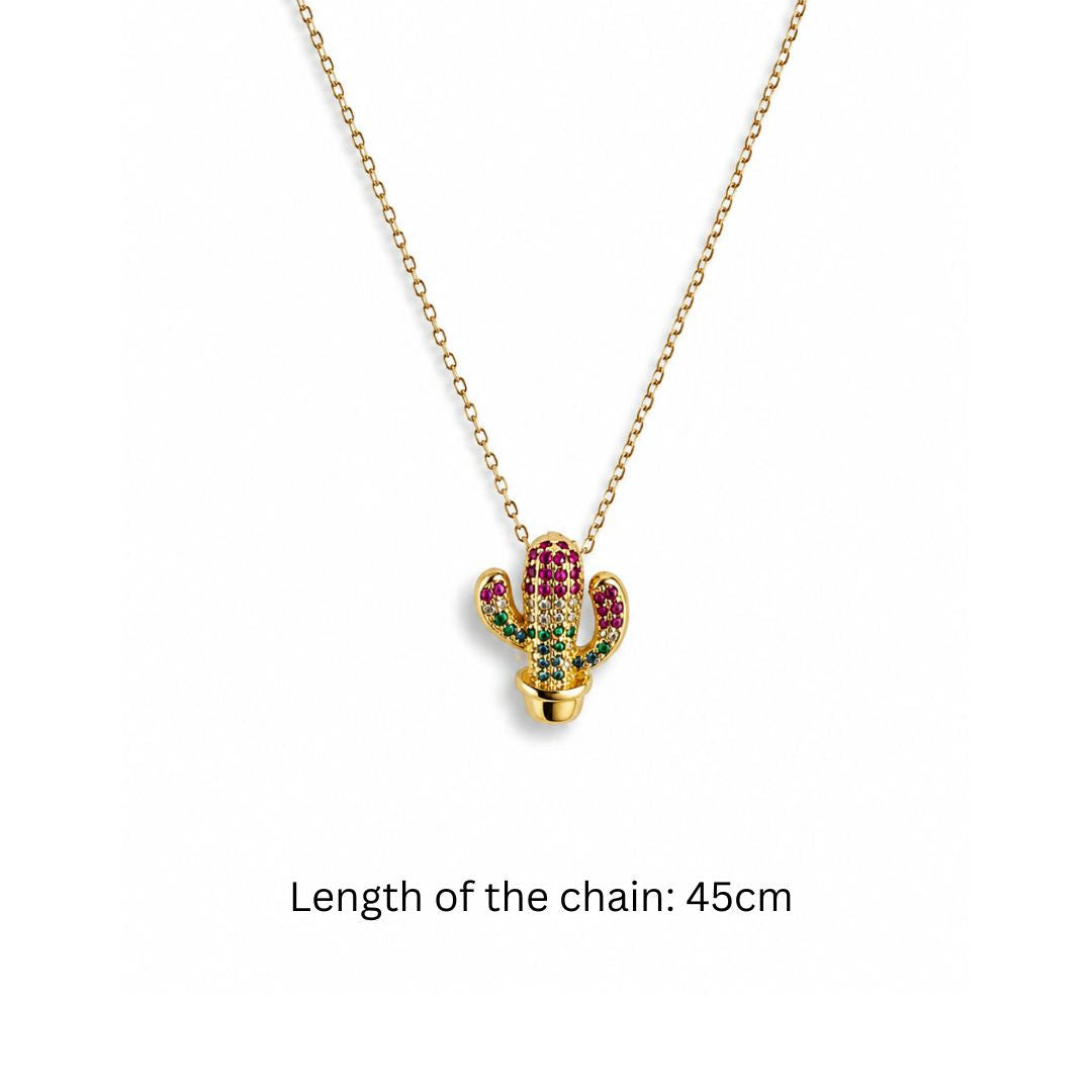 Thriving - Gold Cactus Pendant & Chain