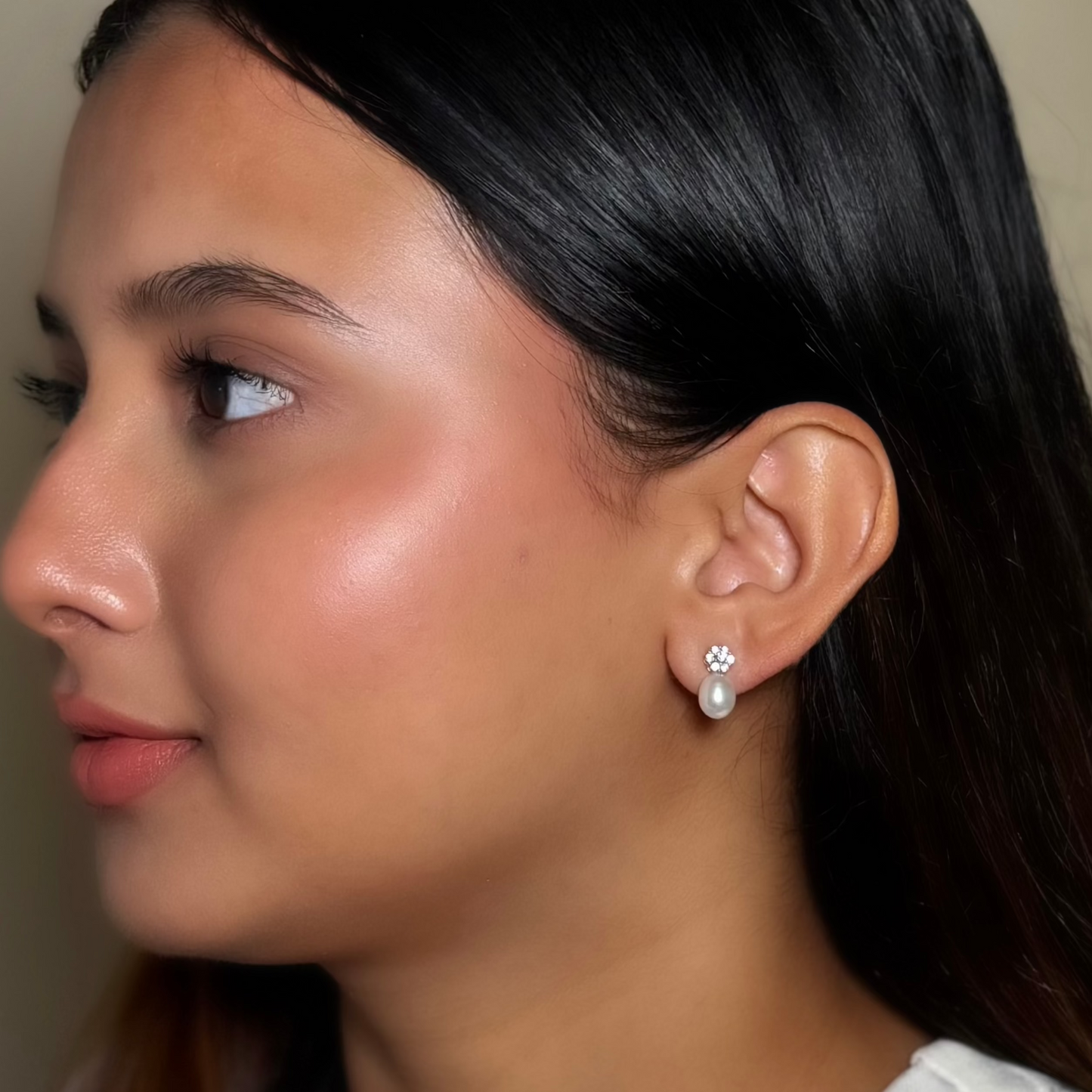 Pearl Droplets - Silver Earrings