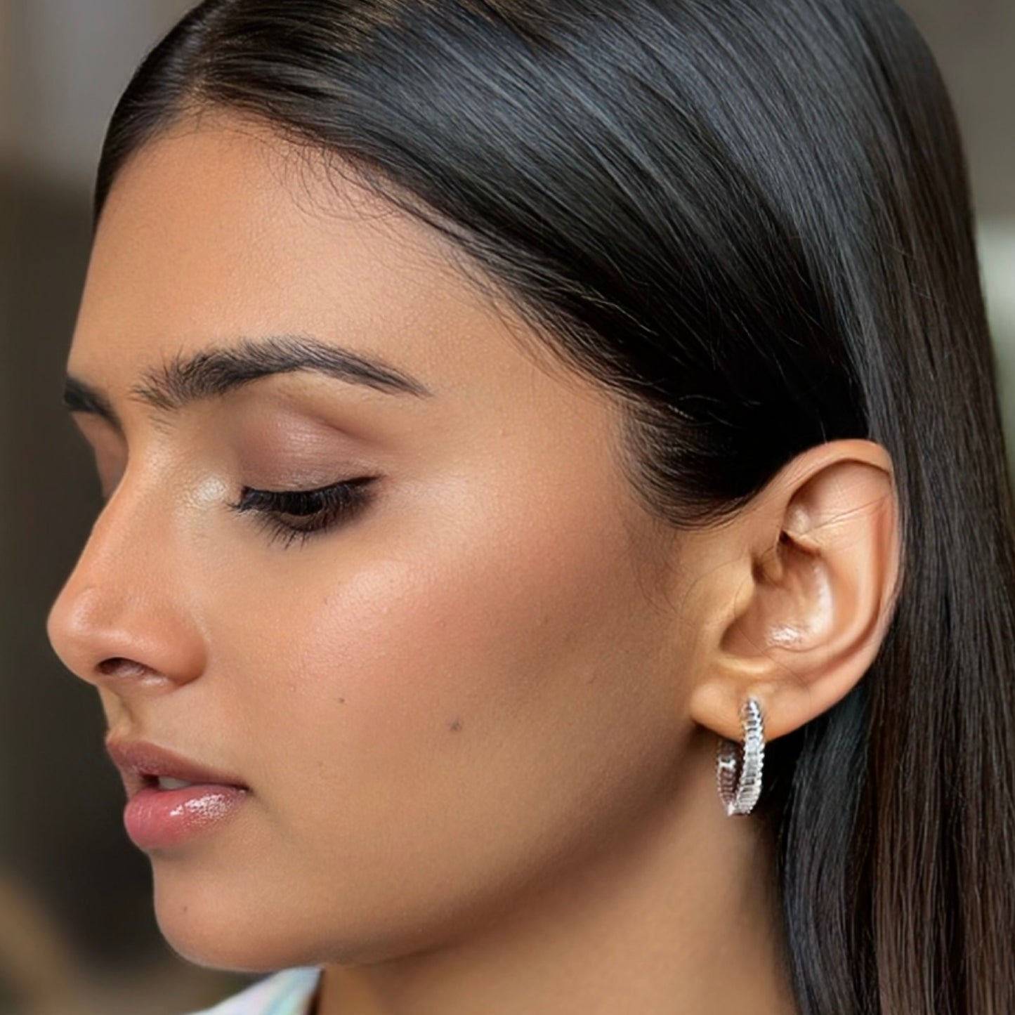 Glow Getter - Silver Hoops