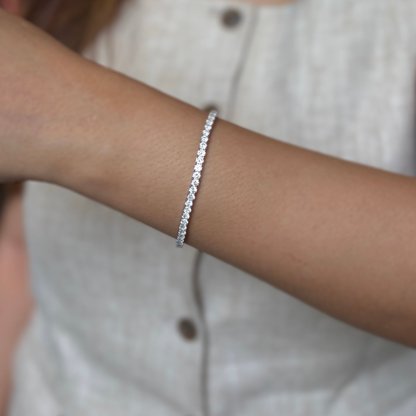 Martini - Silver Elastic Tennis Bracelet