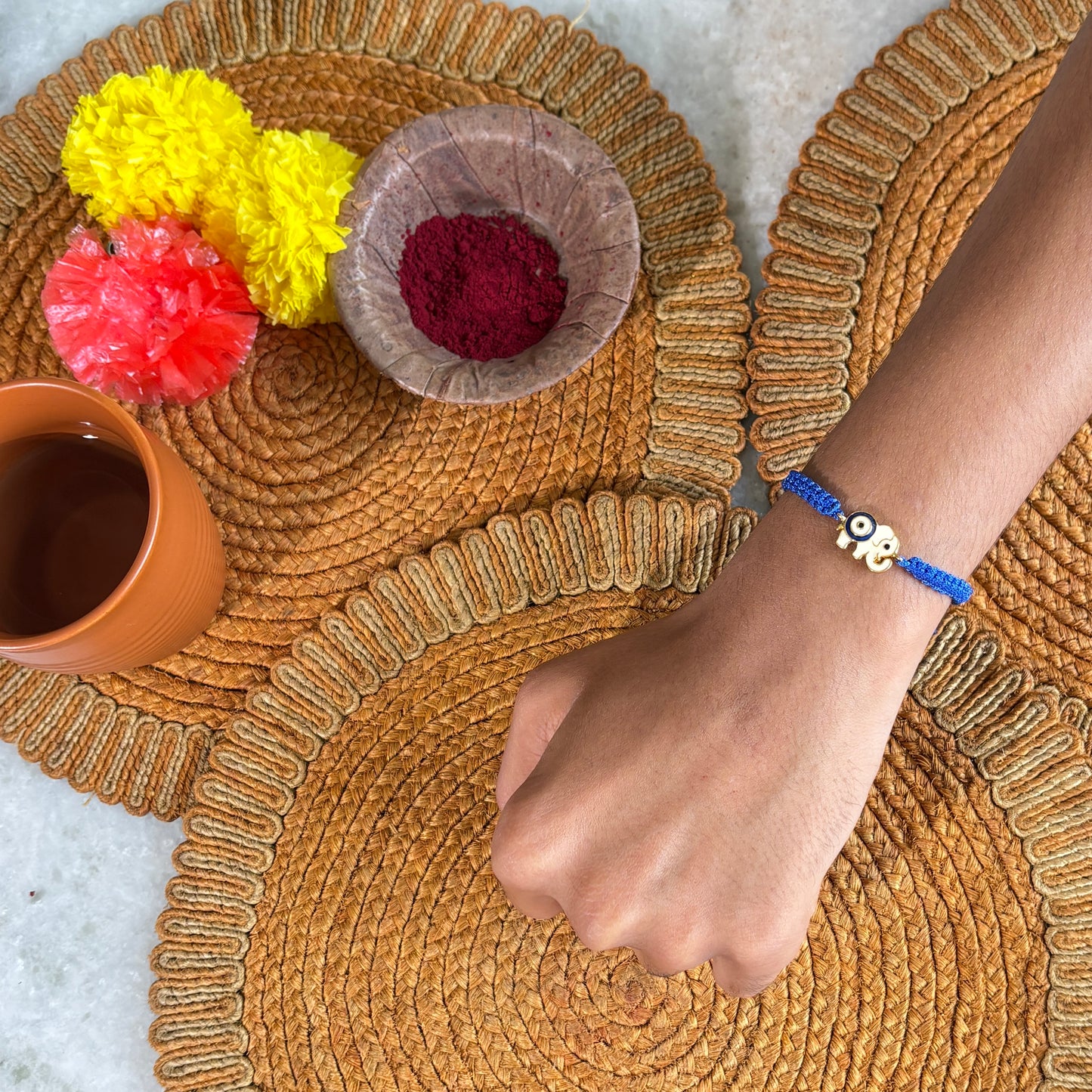 Vighnaharta - Evil Eye & Ganesha Gold Rakhi