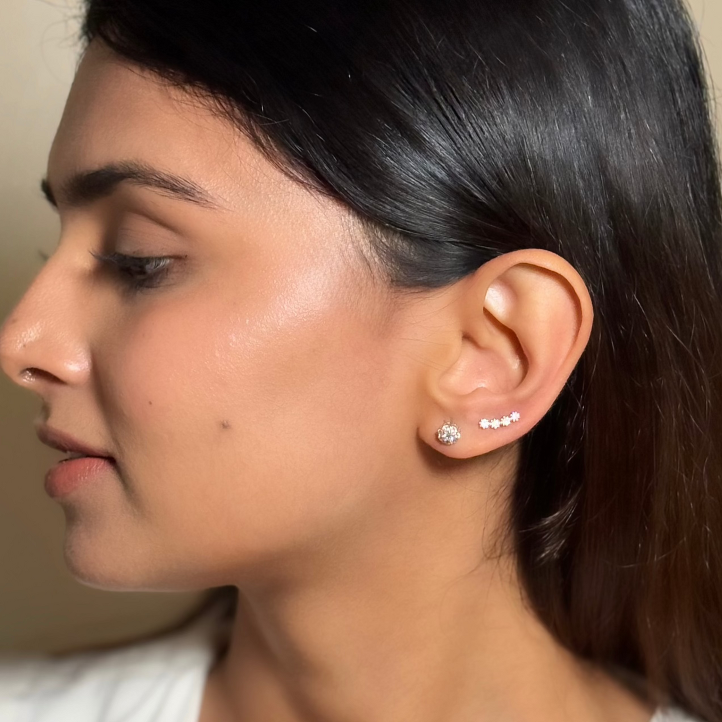 Many Moons - Silver Earrings For Multi-pierced Ears