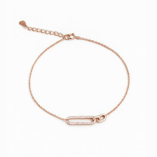 Linked Allure - Dual Chain Link Rose Gold Anklet